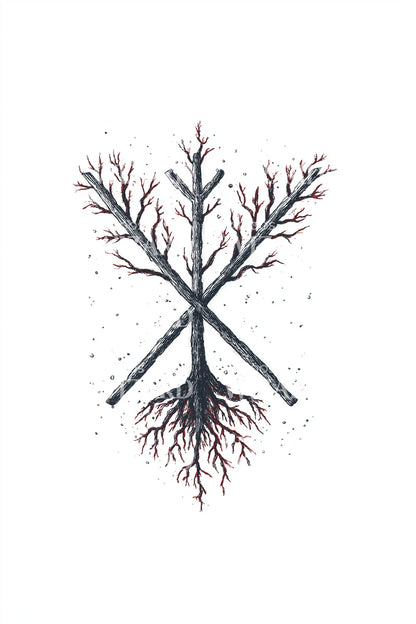 Dual Color Rooted Tree Tattoo Design