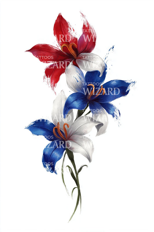 Dual Tone Lily Tattoo Design