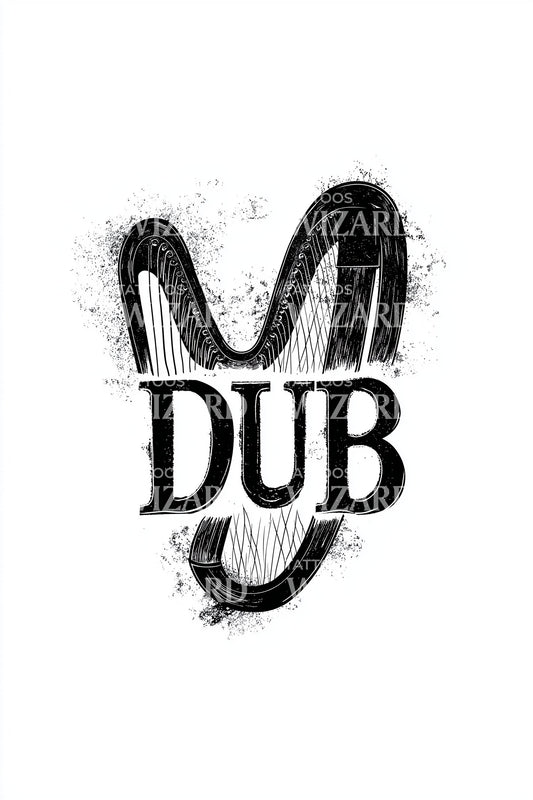 Dublin DUB Calligraphy Tattoo Idea