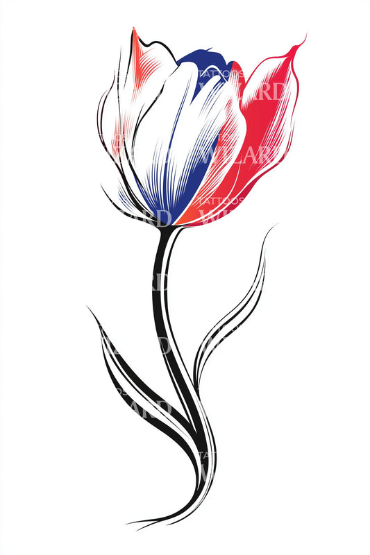 Niederländische Tulpen Eleganz Tattoo Design