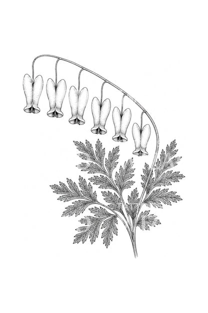 Illustration de tige forestière Dutchman's Breeches pour tatouage