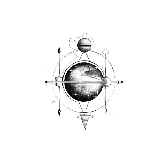 Conception de tatouage Dotwork d'astronomie