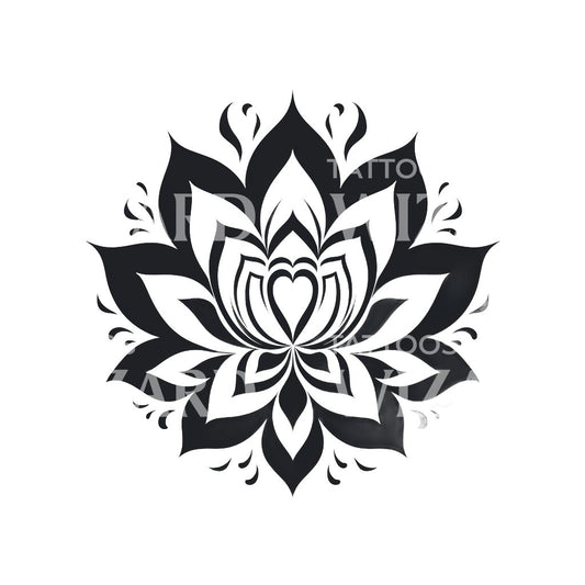 Conception de tatouage symbolique de chakra du cœur