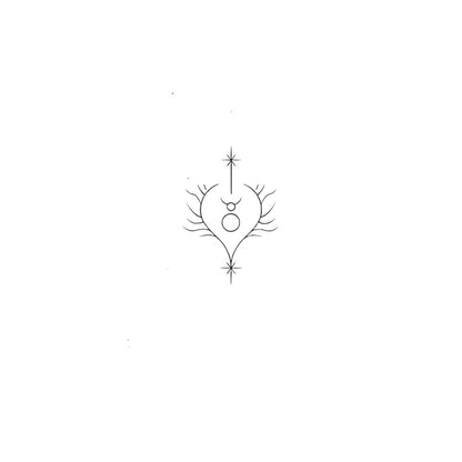 Minimalist Glyph Taurus Zodiac Sign Tattoo Design