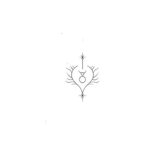 Minimalist Glyph Taurus Zodiac Sign Tattoo Design