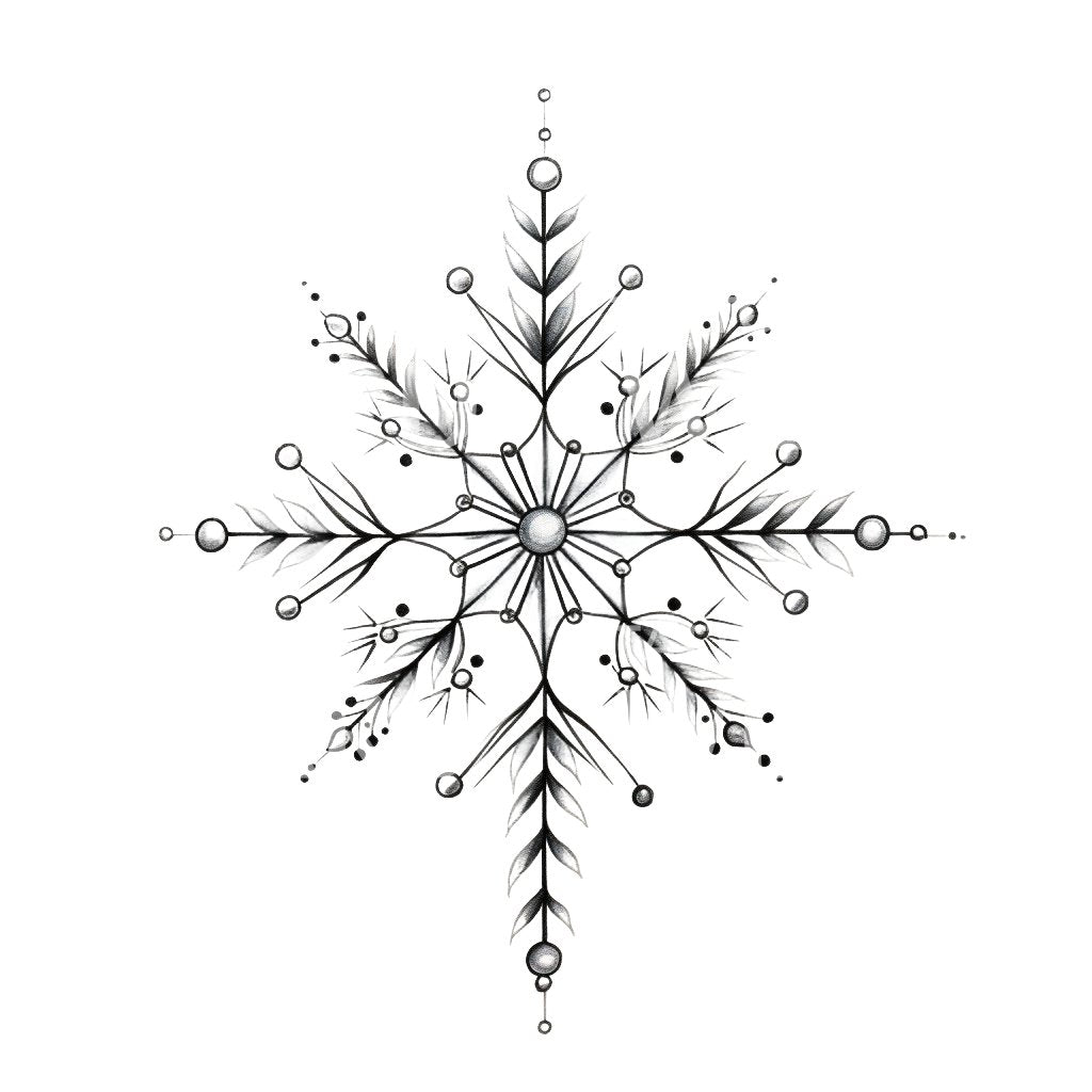 An Eerie Snowflake Tattoo Design – Tattoos Wizard Designs