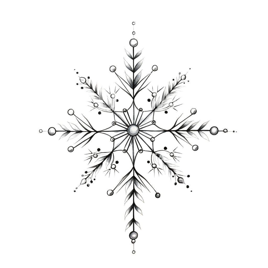 Ein unheimliches Schneeflocken-Tattoo-Design