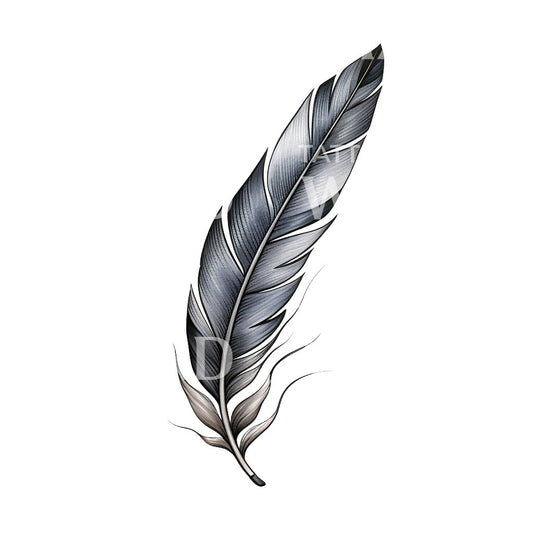 Conception de tatouage de plumes noires et grises