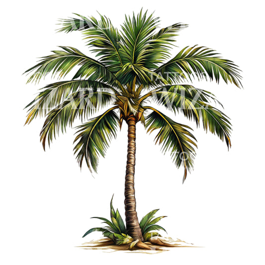 Natural Palm Tree Tattoo Design