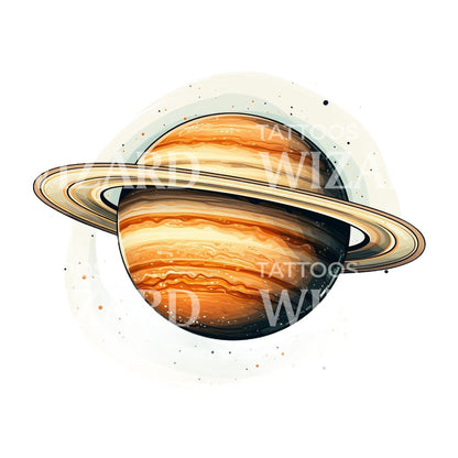New School Saturn Tattoo Design