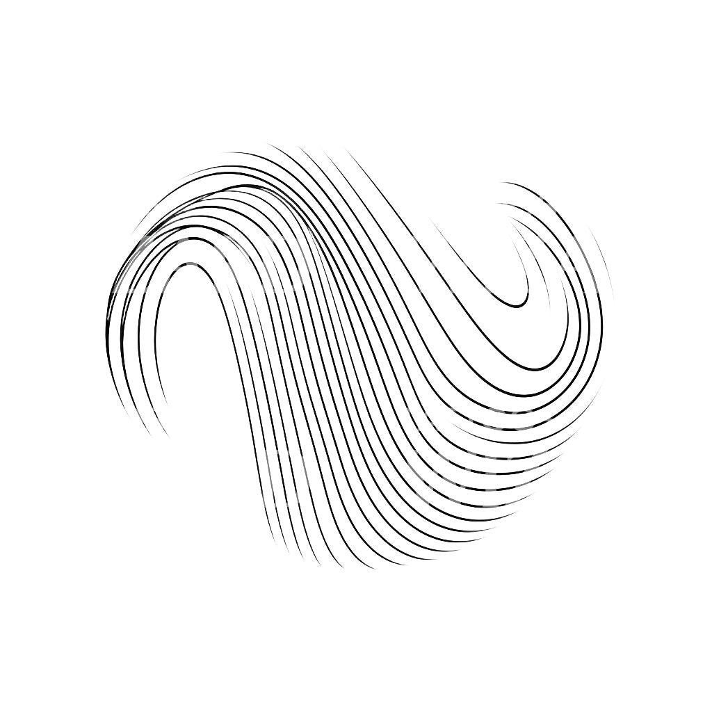 Wellenförmiges Tattoo-Design mit feinen Linien
