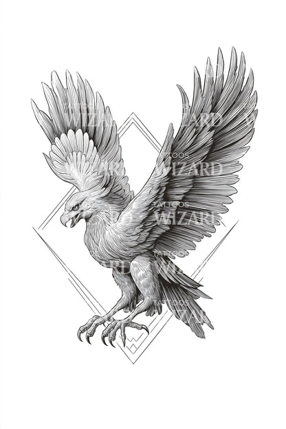 Design Tatuaggio Movimento Atterraggio Aquila