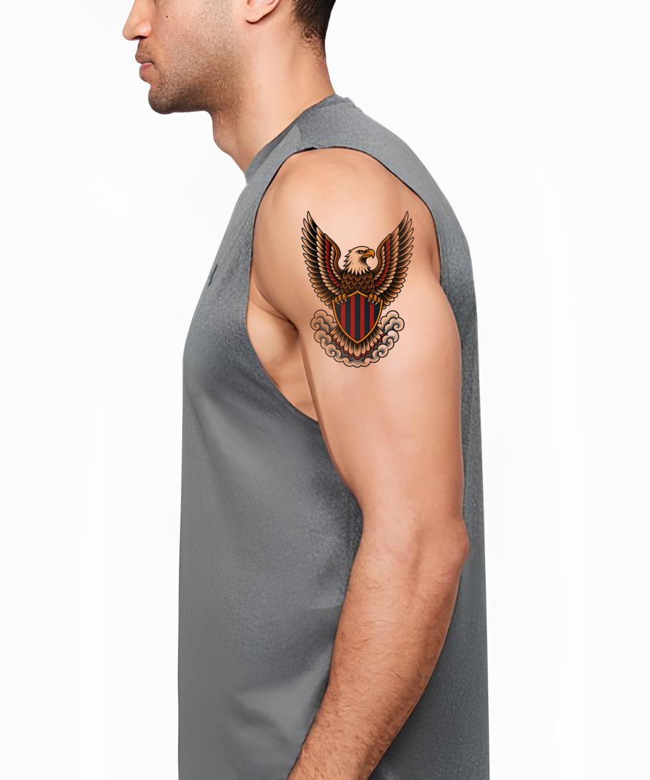 Traditional Eagle and Shield Tattoo Design