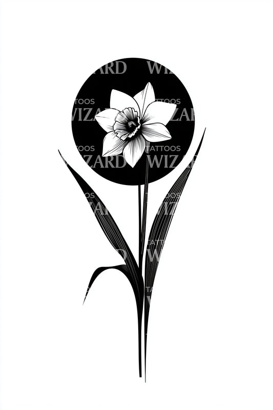 Eclipse Bloom Daffodil Tattoo Idea