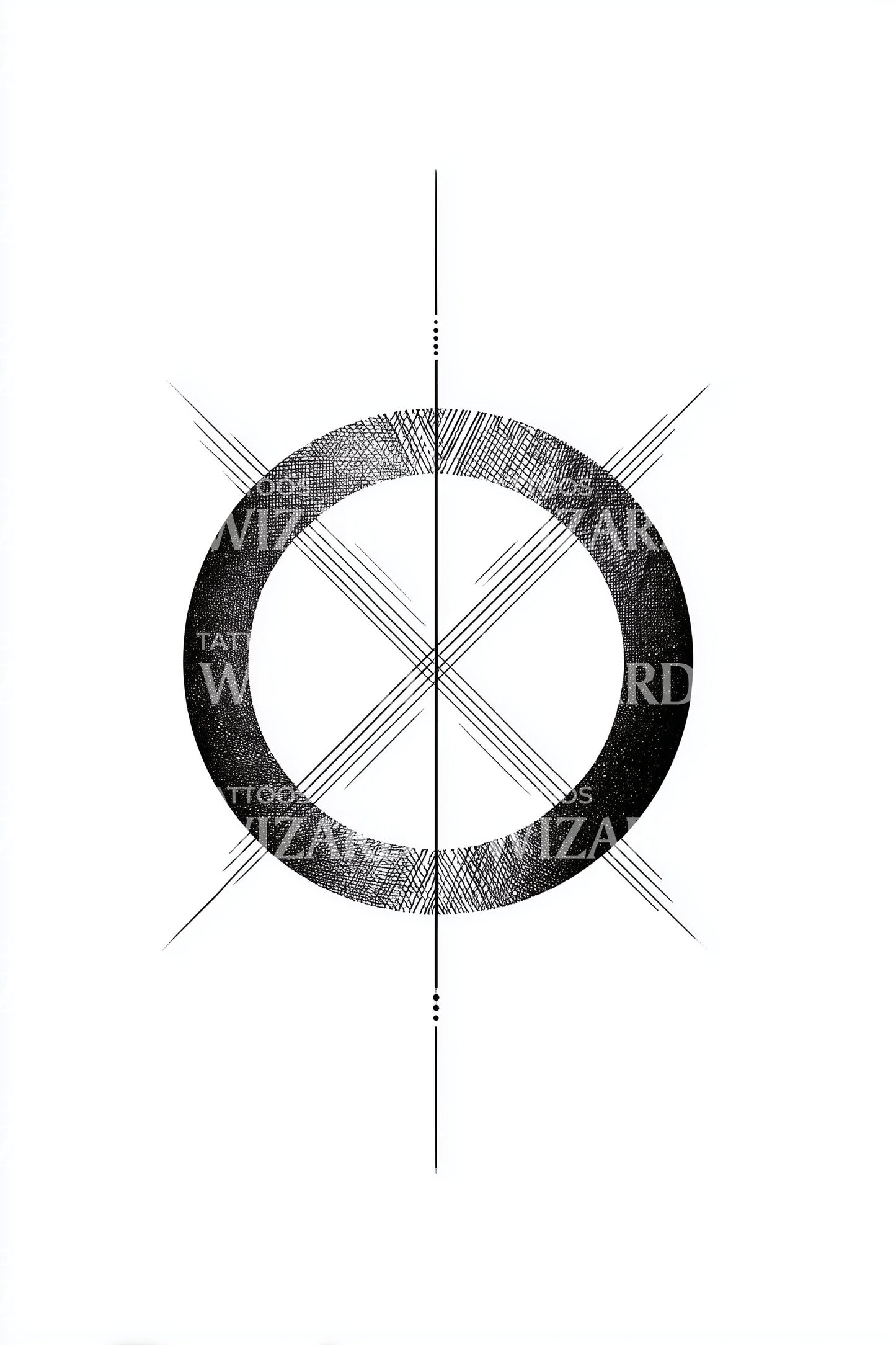 Eclipse Kreuz Ring Tattoo Illustration
