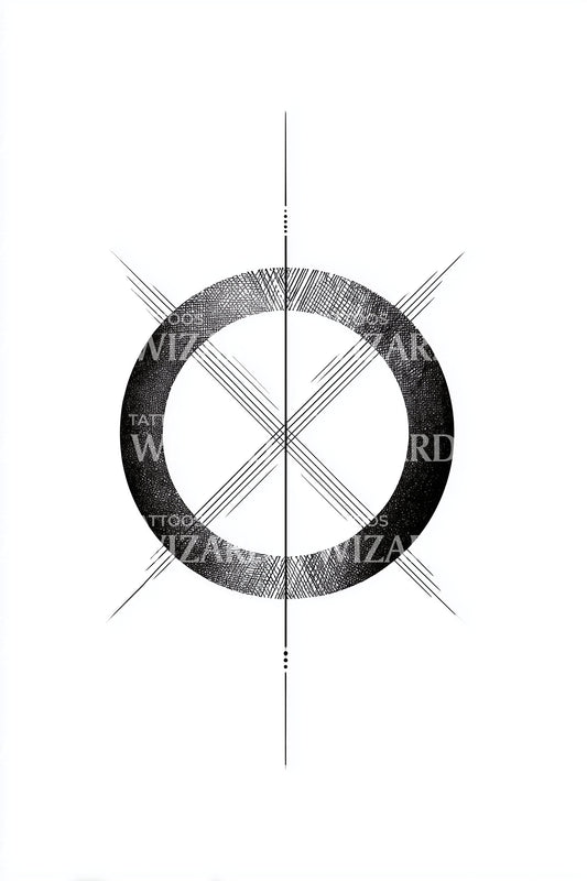 Eclipse Kreuz Ring Tattoo Illustration