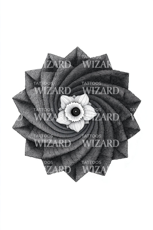 Eclipse Petal Spiral Tattoo Design