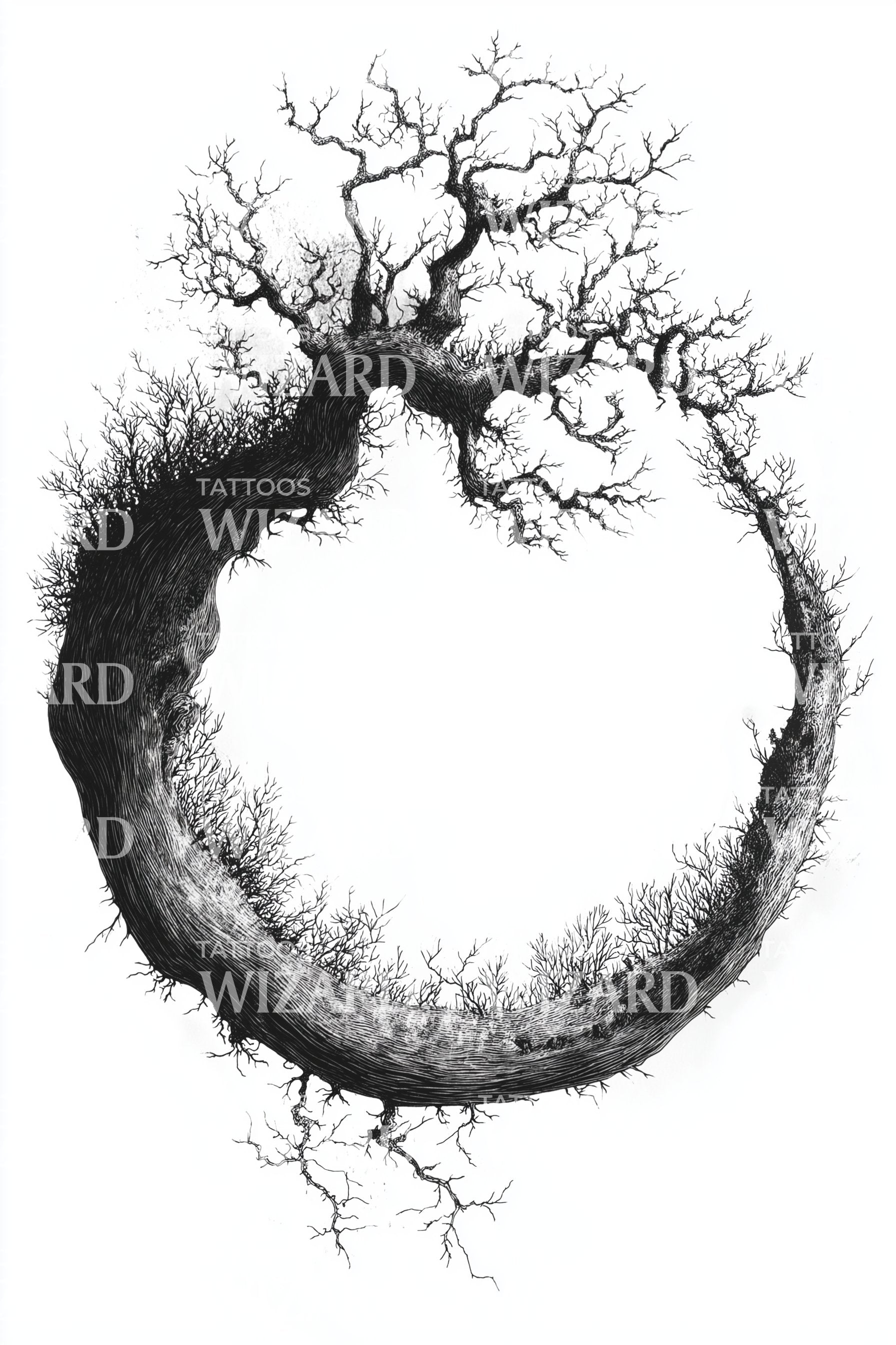Eclipse Tree Halo Tattoo Design – Tattoos Wizard Designs