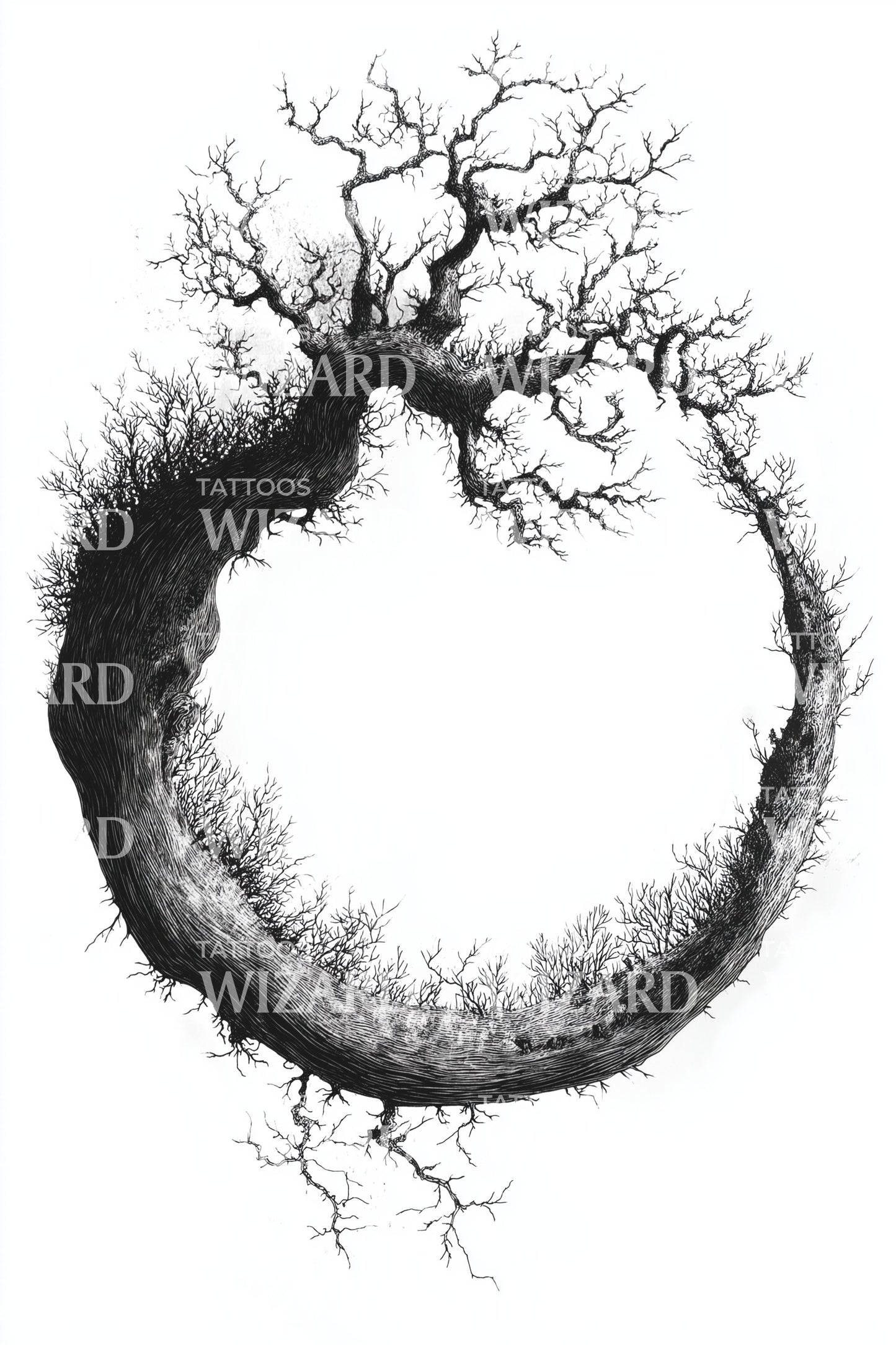 Eclipse Tree Halo Tattoo Design