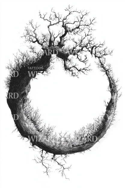 Eclipse Tree Halo Tattoo Design