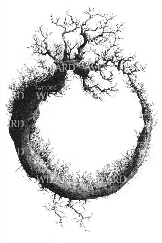 Eclipse Tree Halo Tattoo Design