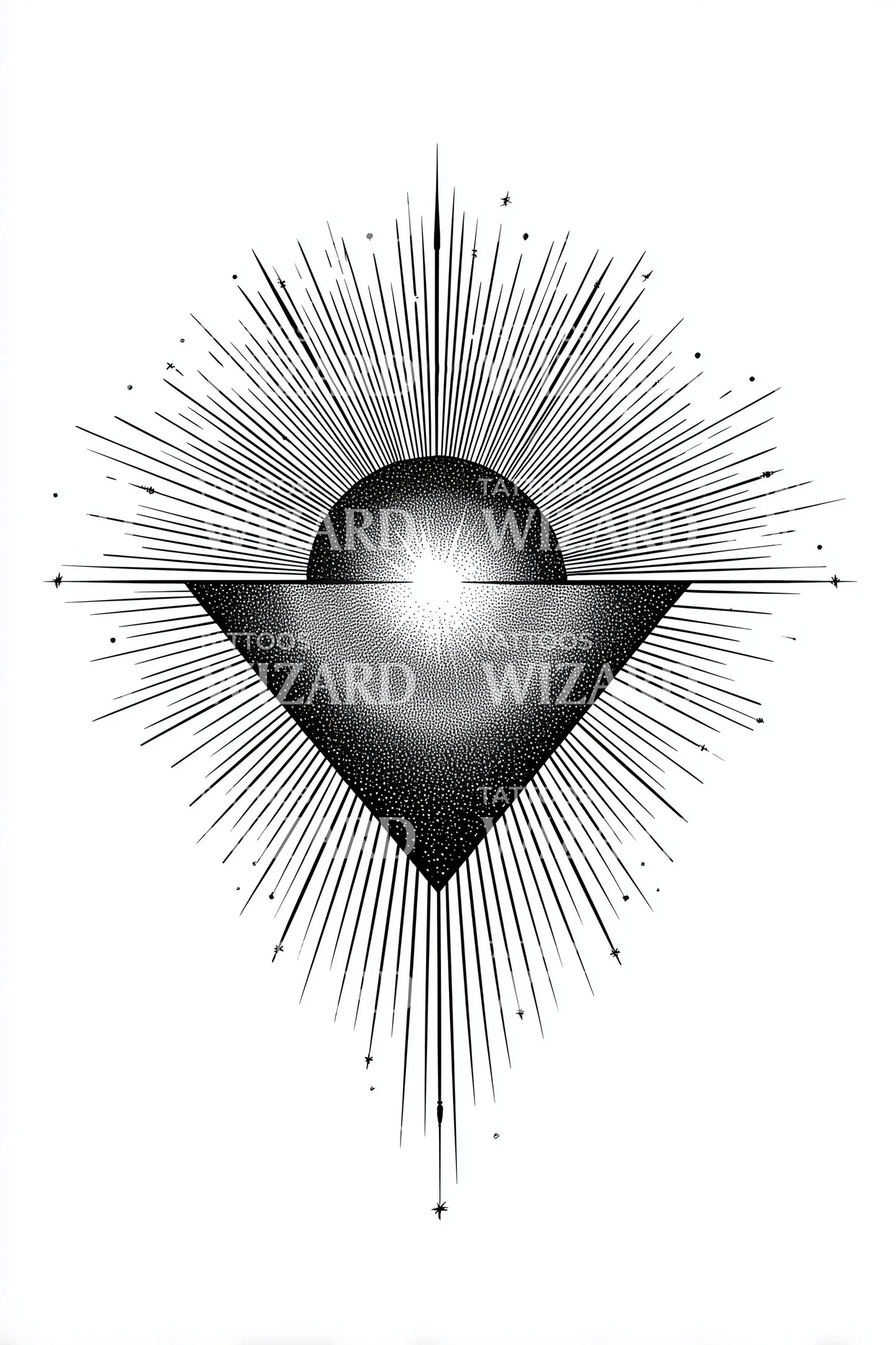 Design del tatuaggio Sole Triangolo Eclisse