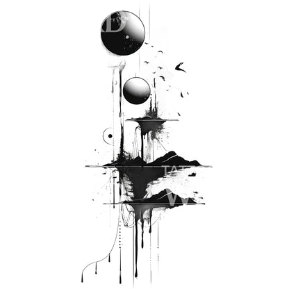 Ecosystem Diversity Abstract Tattoo Design
