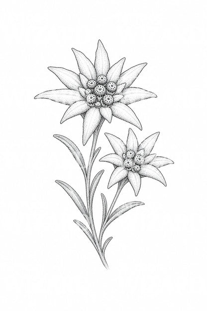 Edelweiss Alpine Bloom Tattoo Design