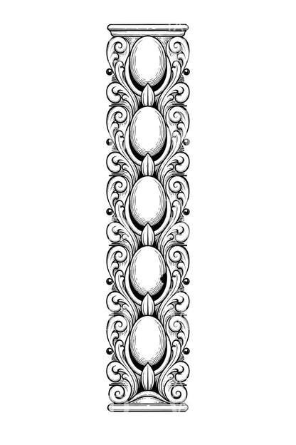 Egg and Dart Carved Column Tattoo Design