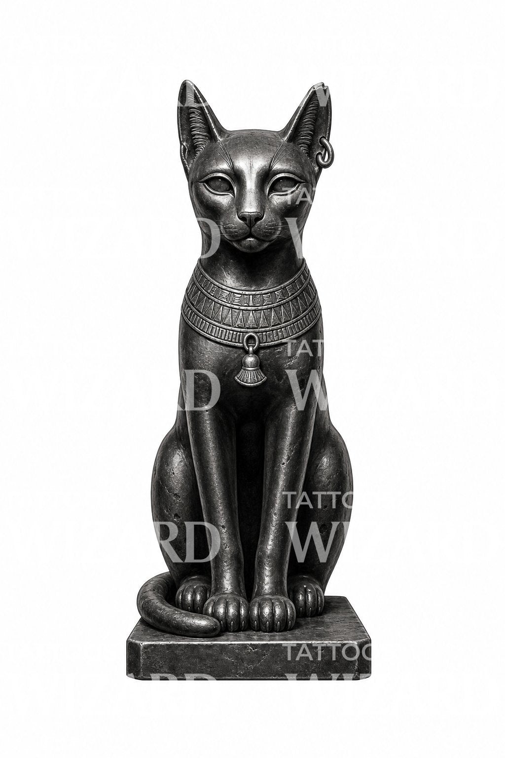 Egyptian Cat Statue Tattoo Design