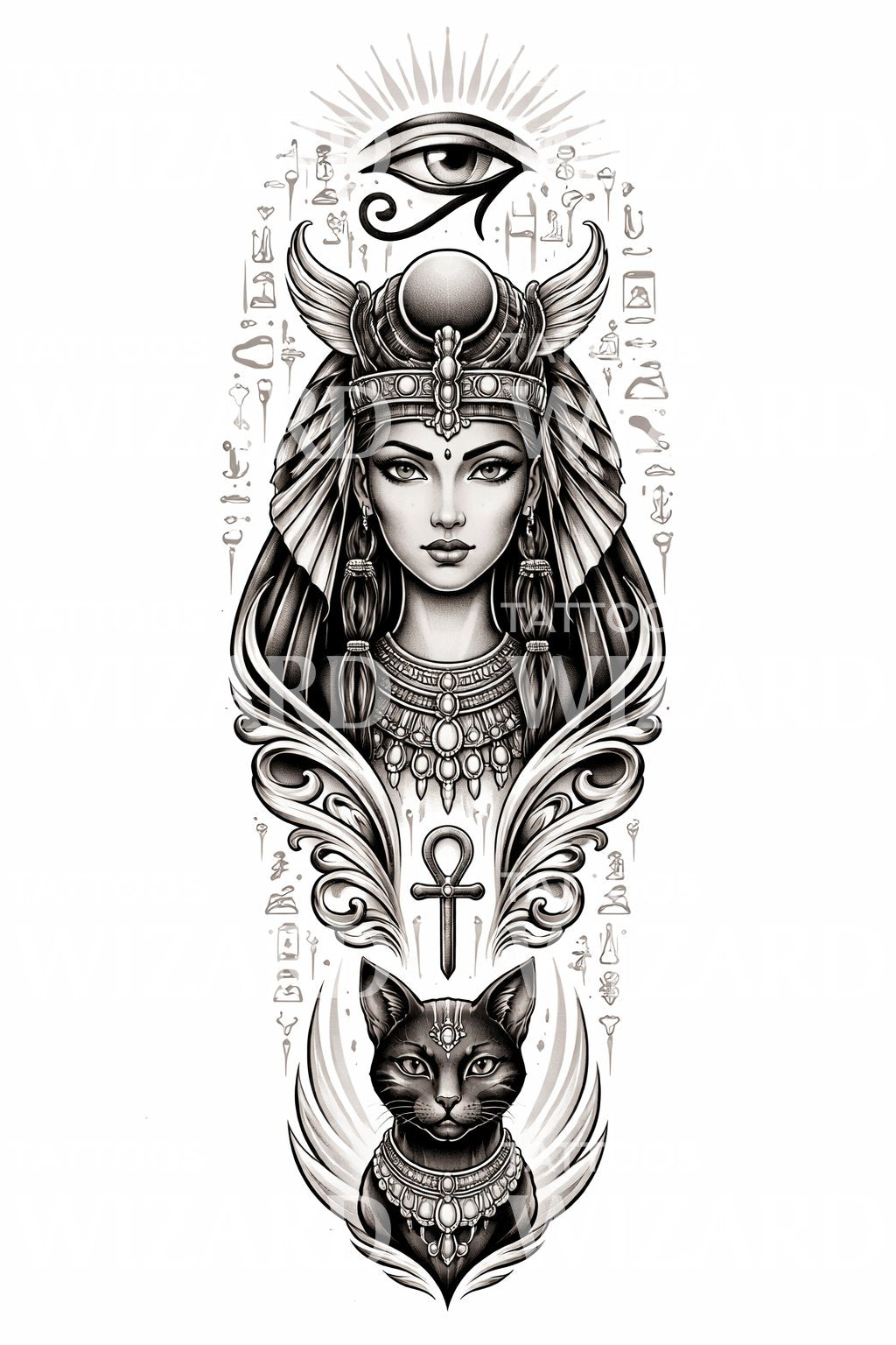 Egyptian Goddess Tattoo Design