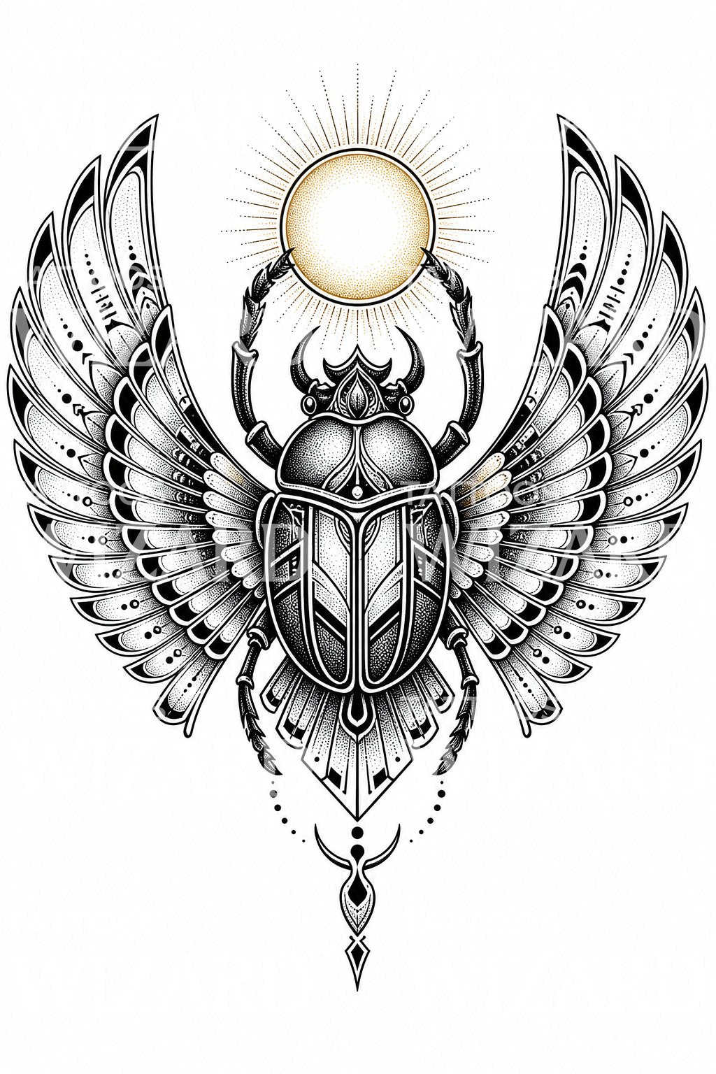 Egyptian Scarab Tattoo Design