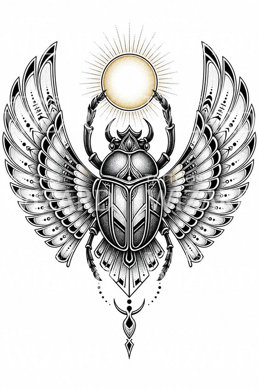 Ägyptischer Skarabäus Tattoo-Design