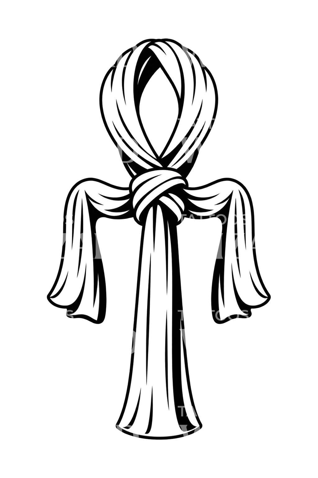 Egyptische Tyet-knoop van Isis als tattoo
