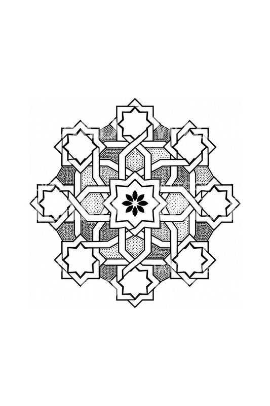 Eight Pointed Star Ornamental Tattoo Design