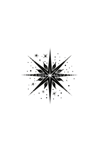 Eight Pointed Star Tattoo Design
