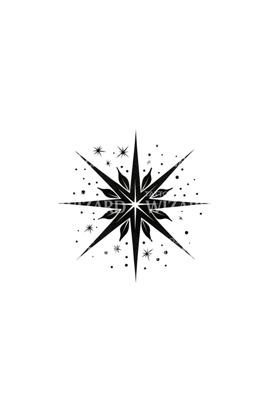 Eight Pointed Star Tattoo Design