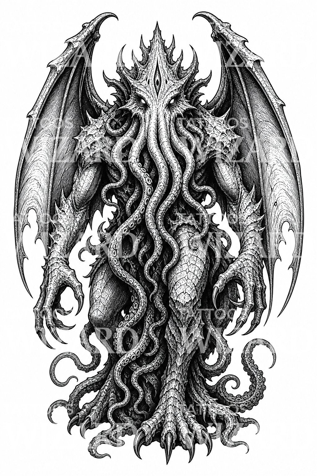 Eldritch Cosmic Horror Tattoo Illustration