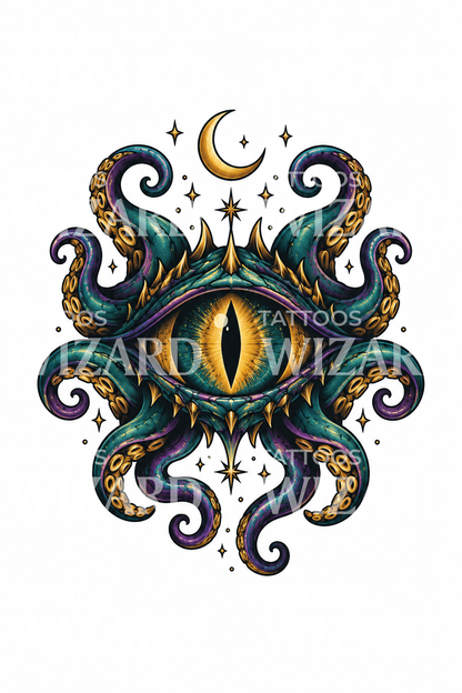 Eldritch Eye with Tentacles Tattoo Idea