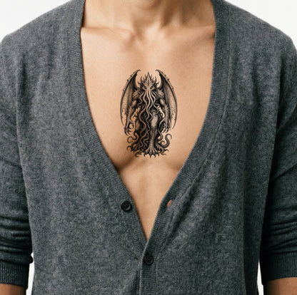 Eldritch Cosmic Horror Tattoo Illustration