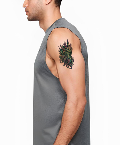 Eldritch Sea God with Coral Crown Tattoo Idea