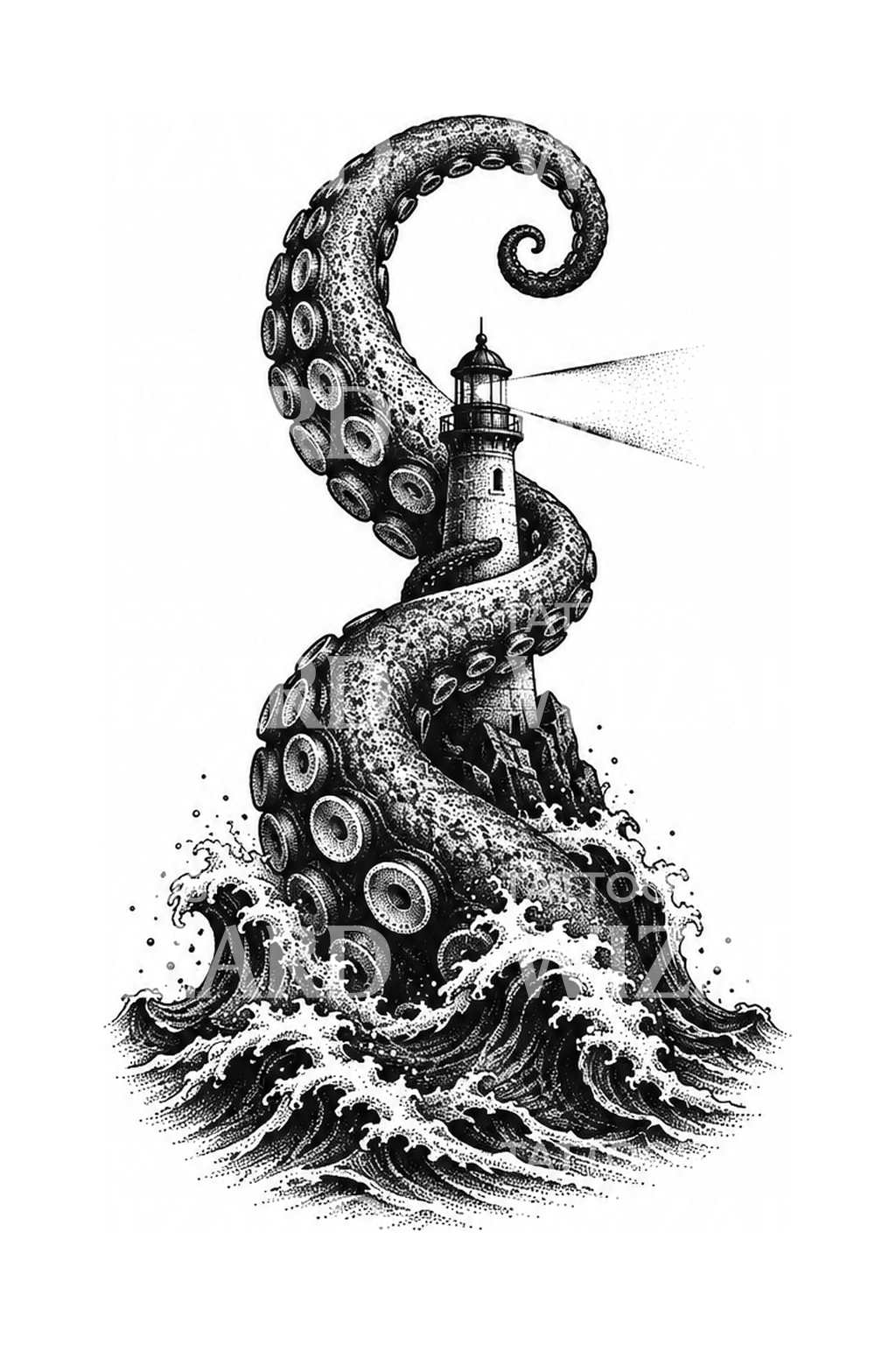 Eldritch-lonkeron ja majakan tatuointi