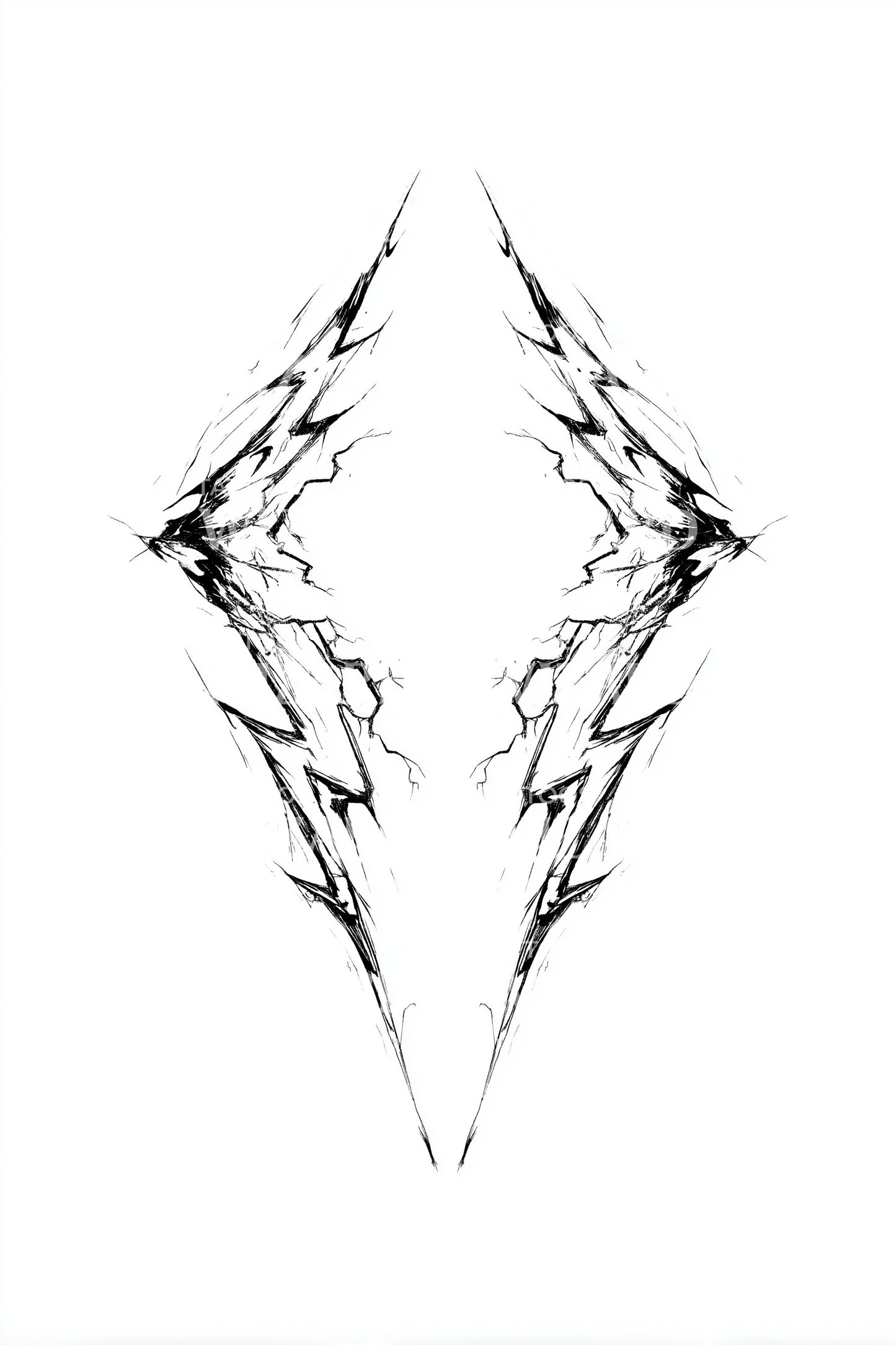 Electric Bolt Diamond Tattoo Design