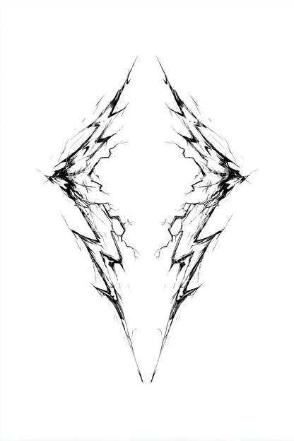 Electric Bolt Diamond Tattoo Design