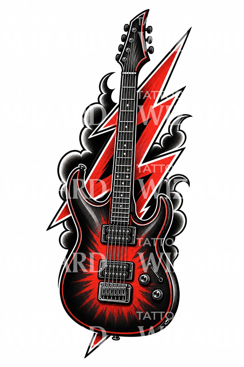 Electric Guitar Tattoo Design