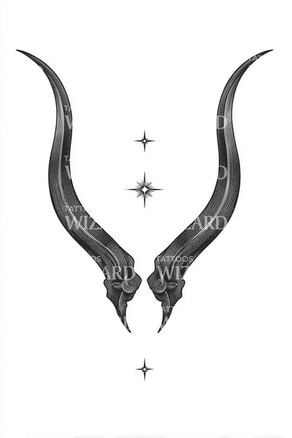 Elegant Antelope Horns Tattoo Design