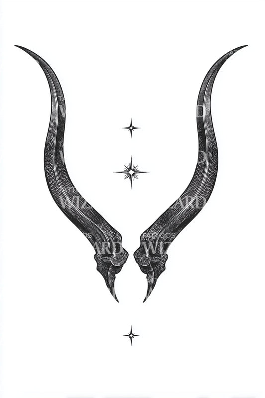 Elegant Antelope Horns Tattoo Design