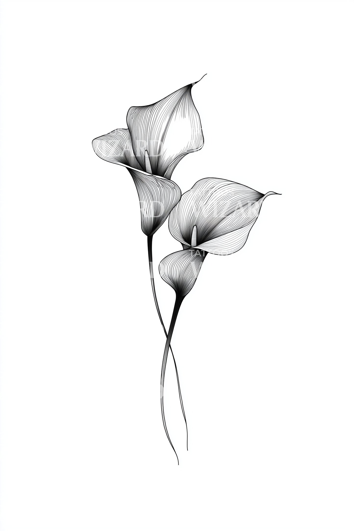 Elegant Calla Lilies Tattoo Design