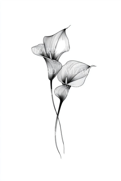 Elegant Calla Lilies Tattoo Design