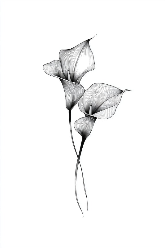 Elegant Calla Lilies Tattoo Design